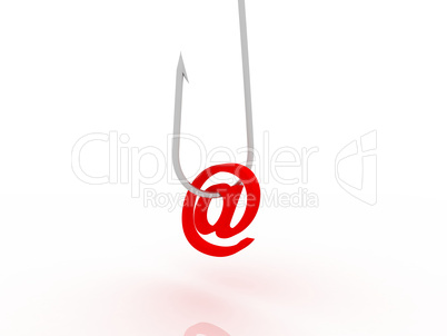 Illustration of phishing fraud online via e-mail