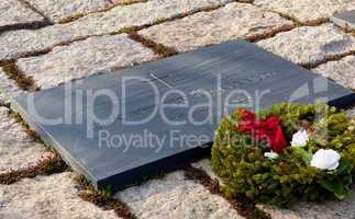 Christmas wreath by JFK memorial