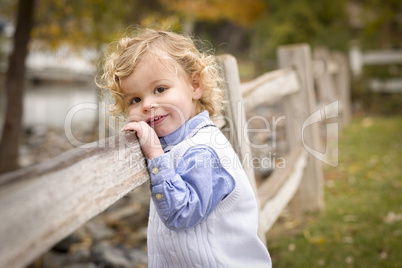 Adorable Young Boy Playing Outside