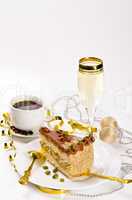 halva cake, kaffe and champagne