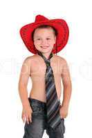 Little boy necktie on the white background