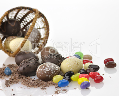 chocolate eggs and candies