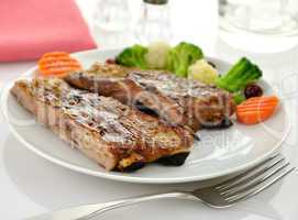 pork ribs with barbecue sauce