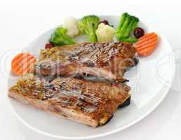 pork ribs with barbecue sauce