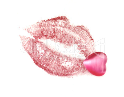 woman's kiss stamp