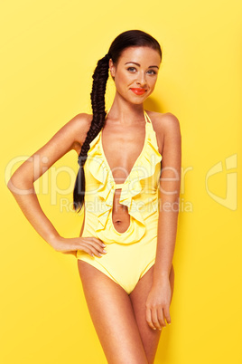 Smiling Woman In Bathing Costume