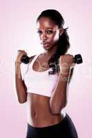 African Americal Woman Lifting Weights