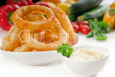 golden deep fried onion rings