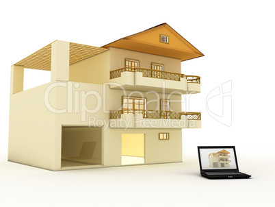 Abstract architectural construction following the design of the