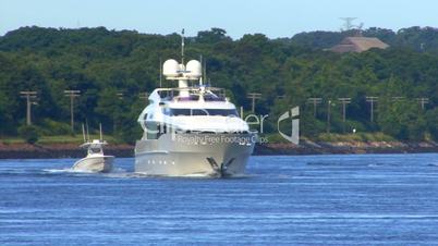 Extravagant Yacht cruses canal; 1