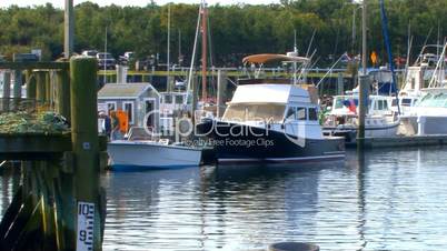 Talking to dock attendant