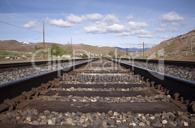 Low shot of a rail road track