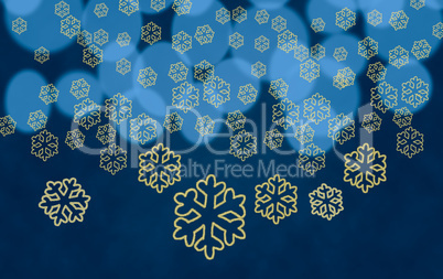 Snowflake shapes against tree lights