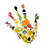 Abstract hand print