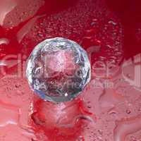 diamond sphere in red wet ambiance
