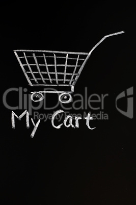 Cart drawn with chalk