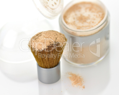 Makeup powder and brush
