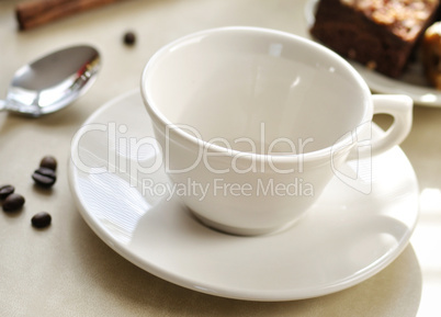 empty coffee or tea white cup