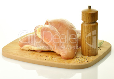 Raw chicken breast meat