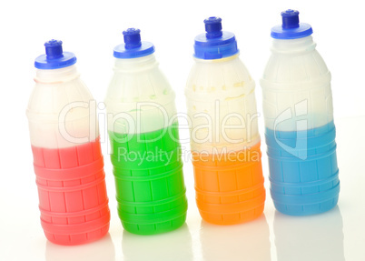 fruit drinks in plastic bottles