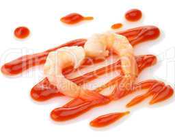 shrimps with cocktail sauce