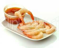 shrimps with cocktail sauce
