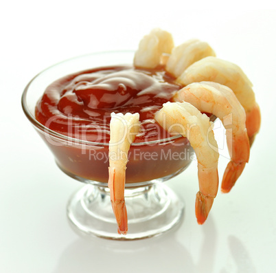 shrimps with cocktail sauce
