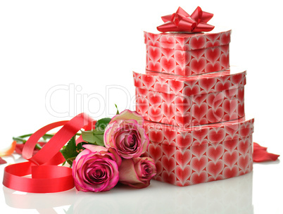 gift boxes and roses