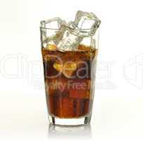 cola with ice cubes