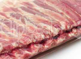 raw ribs close up