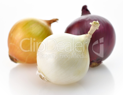 red, yellow and white onions