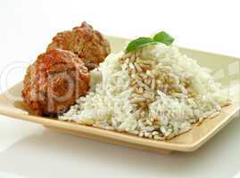 meat balls with rice