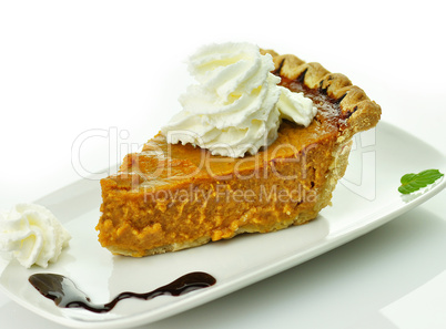 Slice of pumpkin pie