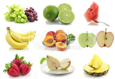 colorful assorted fruits collage