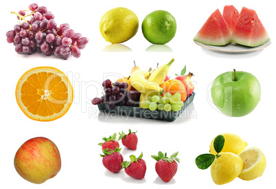 colorful assorted fruits collage