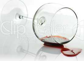 spilled wine glass