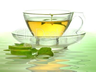 glass cup of green tea