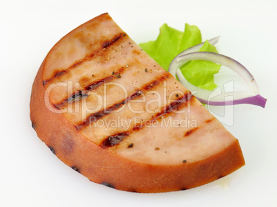 Sliced grilled ham