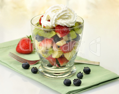 fresh fruit salad in a glass