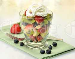 fresh fruit salad in a glass