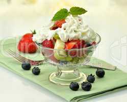 fruit salad with cream