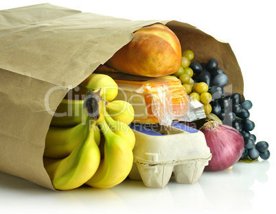 paper bag with groceries