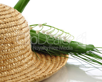 straw hat and flowers