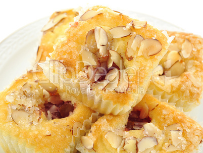 raspberry cupcake with almonds