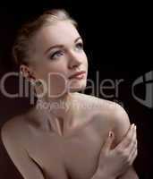 Amazing nude woman studio portrait