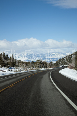 Open road with snow