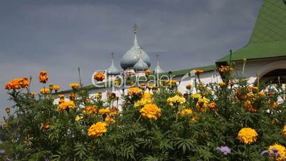 Flowers in Kremlin of Suzdal city