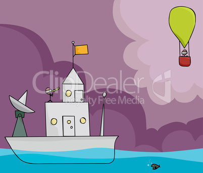 Ship and Balloon