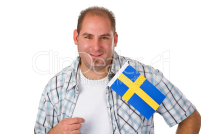 Junger Mann mit Nationalflagge