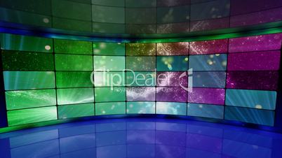 sparkles on screens in virtual studio background loop